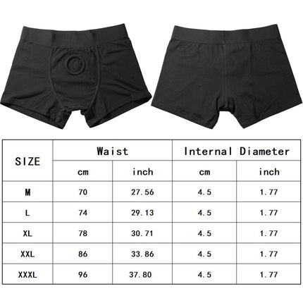 Quker Bean Black Strap On Harness Underwear Boxer Briefs Boxer Shorts