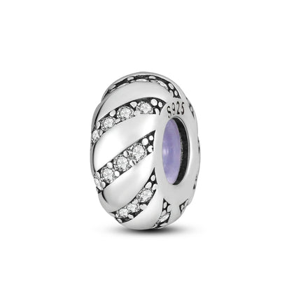 Charm Hot Sales 925 Sterling Silver Charms Beads CZ pave Round Charms Fit Original Bracelet Necklace Charms Jewelry Gift DIY