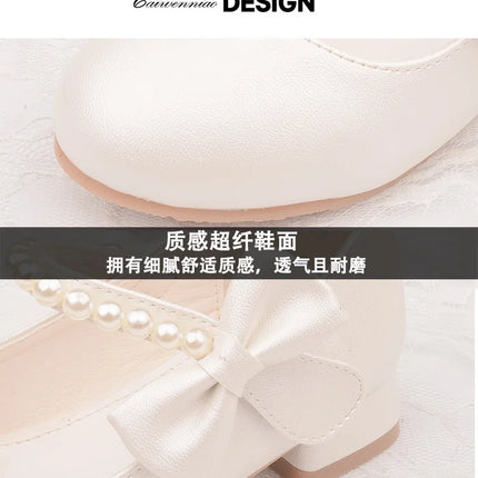 Zapatos Niña KidLeather Shoes 2024 Autumn New Girl High Heel Princess Shoes Bow Single Shoe Mary Jane Shoes Kid Shoe Girl Shoe