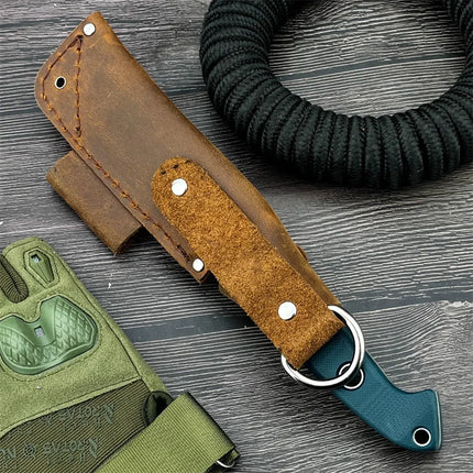 BM 162 Bushcrafter Fixed Knife S30V Blade G10 Handle Outdoor Camping Knife with Cowhide Sheath for gift