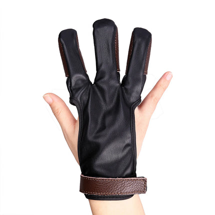 Archery Gloves and Bow Release Gloves PU Leather and Cowhide 3-Finger Guard S-XL for Men Women Child Youth Archery Glove Bow Glo