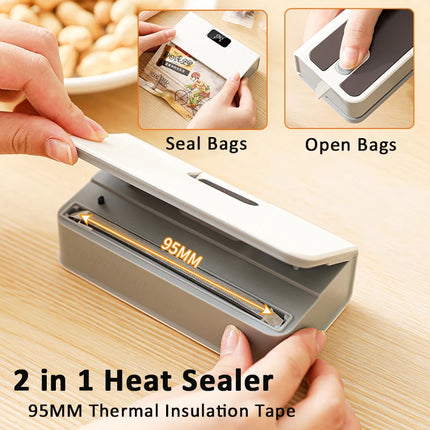 Plastic Bags Sealer Mini Heat Bag Sealing Machine 2 in 1 Heat Bag Sealer Food Packaging Sealing Machine Portable Bags Sealer