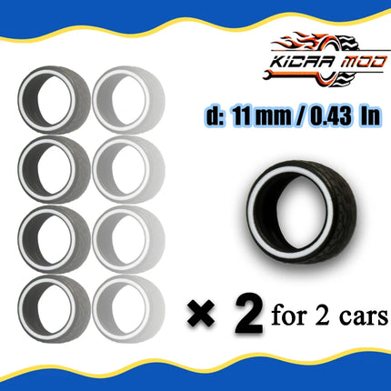 1/64 Rubber Tires For Wheels on Hot Wheels Detail-up Replacement Parts for Hotwheels Model Car Toys 11mm/13mm (2 Sets)