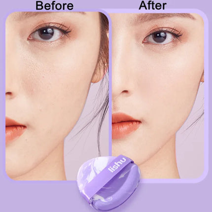 Lishu 6pcs Dry Wet Usable Makeup Cosmetic Puff Sponge Cushion Blendering Puff for Foundation Powder Soft and Cute