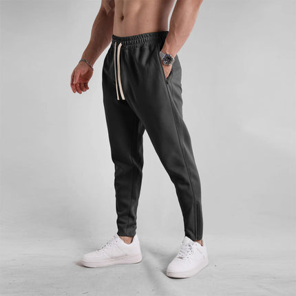 2026 Pants Men's Thick Sports Sweatpants Casual Running Loose Autumn Training Outdoor Straight Leg Slim Fit Zipper Cuff Trousers