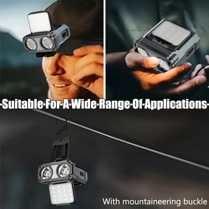 Sensor COB LED Headlamp Cap Clip Light USB Rechargeable Head Flashlight Built-in Battery Headlight Led Head for Fishing Camping