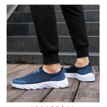 YRZL Lightweight Men Casual Shoes Breathable Slip on Male Casual Sneakers Anti-slip Men's Flats Outdoor Walking Shoes Size 39-46