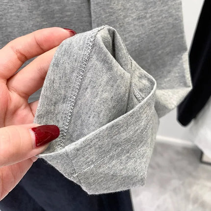 One Shoulder Cotton Slant Shoulder Long Sleeve Women's Interior-Style Wide Truffle Shoulder Base Autumn Winter Shirt