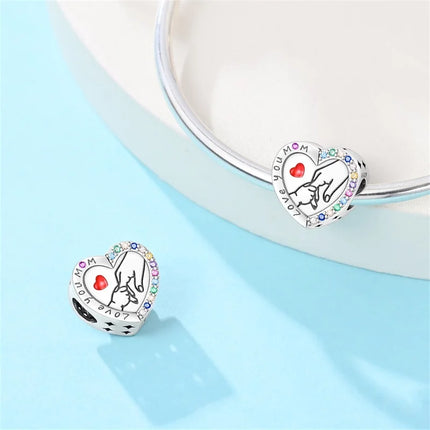 Original 925 Sterling Silver Charms Beads Cute Mushroom Unicorn Love Wings Pearl Charm for Bracelet Pendant Woman Girl Jewelry