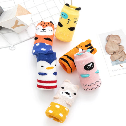 1 Pair Winter Cute Animal Anti-slip Socks For Baby Boys Warm Socks For Baby Girls Newborn 0 to 24M Super Thicken Terry Socks In