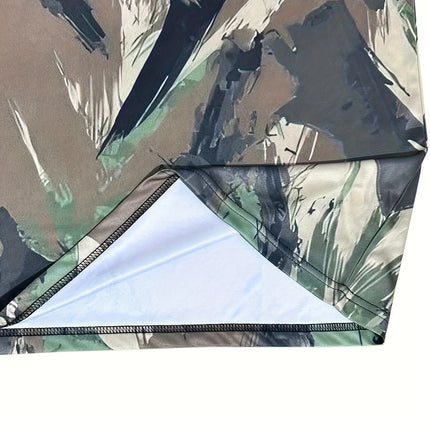 2026 Summer New Style Men's Short-Sleeved Polo Shirt with 3D Camo Pattern Print - Comfortable Soft and Breathable