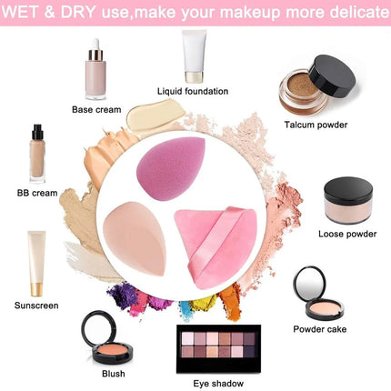 10pcs/set Makeup Sponge Set Mini Finger Puff Triangle Powder Puff Soft Beauty Egg Foundation Cream Concealer Make up Beauty Tool