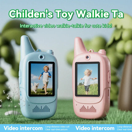 Cute Kids Walkie Talkie Lcd Display Flashlight Handheld Two Way Radio Long Distance Communication Toy Parent-Child Interactive g