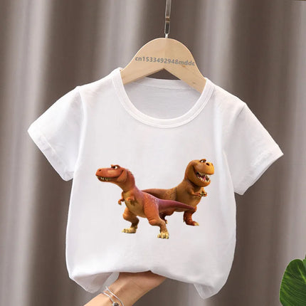 Hot Sale The Good Dinosaur Arlo Spot Print Funny Kids T-Shirts Girls Clothes Baby Boys Short Sleeve T-shirt Summer Children Tops