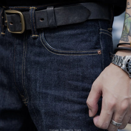 Red Tornado WWII-Style Loose Straight-Leg 5-Pocket 12.5oz Selvedge Jeans Summer Men's Lightweight Denim Pants
