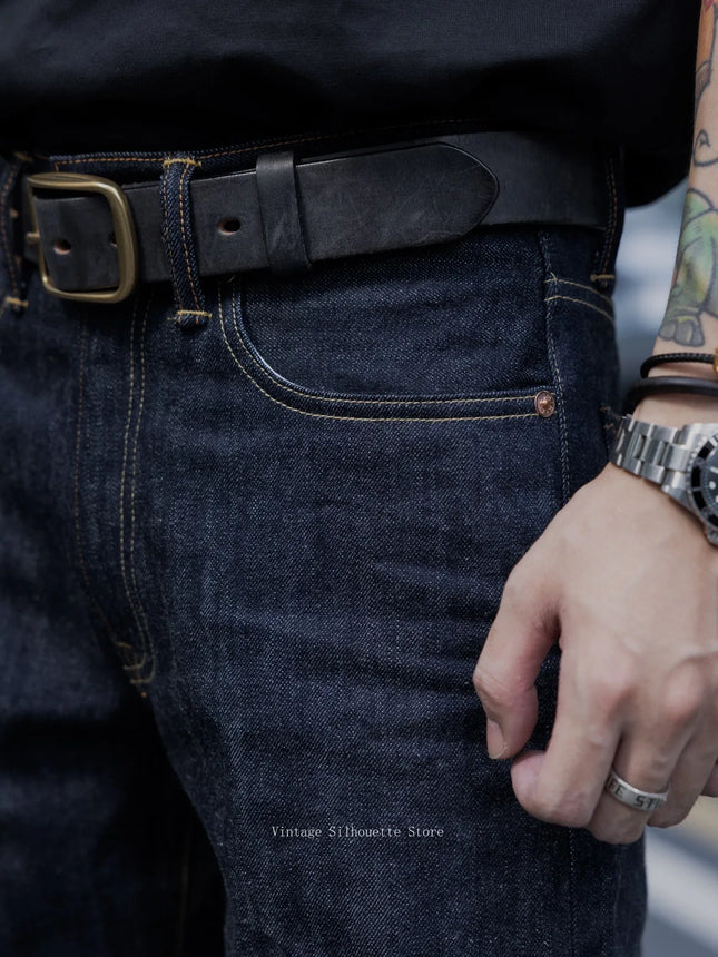 Red Tornado WWII-Style Loose Straight-Leg 5-Pocket 12.5oz Selvedge Jeans Summer Men's Lightweight Denim Pants