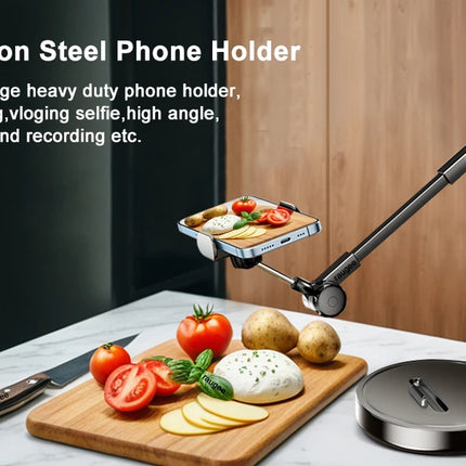 Phone Holder Portable Folding Multi-Angle Adjustable Stand for Cell Phone Height Adjustable Phone Bracket for Live Broadcast