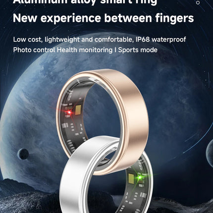 2026 New IP68 Waterproof Smart Ring for Men Women Health Tracking Power Battery Heart Rate Blood Oxygen Monitor for Android IOS