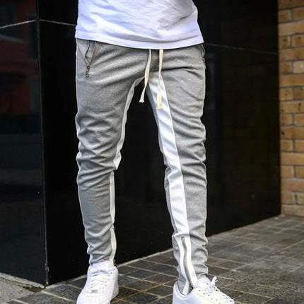 2026 New Men's Sports Pants with Side Zippers and Ankle Cuffs, Slim Fit Men's Pants, Fitness Sportswear, Hip-Hop Sportswear