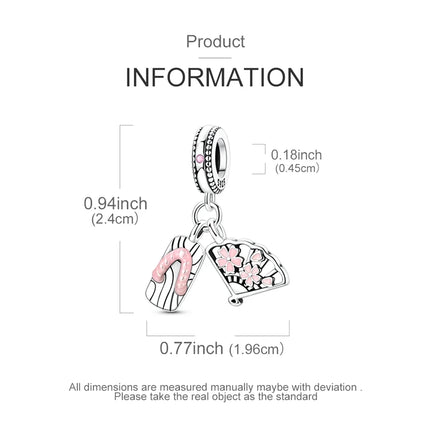 925 Sterling Silver Japanese Koinobori Senbazuru Mount Fuji Souvenir Pendant Fit Original Charm Bracelets Women DIY Jewelry Gift
