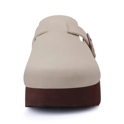 Kidmi New Women Clogs Men Clogs Suede Slippers Fashion Cork Footbed Leather Slippers Classic Mules Soft Antiskid House Slippers
