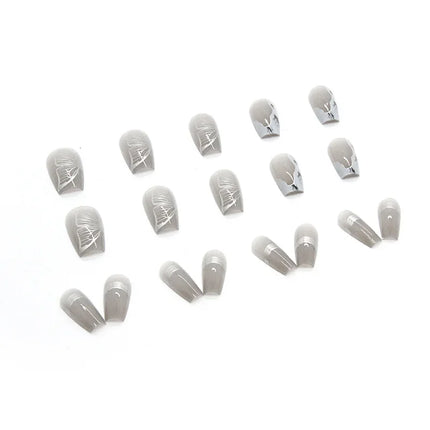Cool Ash 24 Pcs Press on Nails Pink Nail polish Glossy Artificial Finger Manicure Reusable False Nails for Women