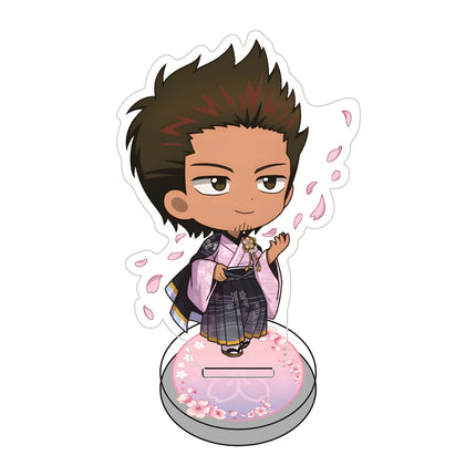 Gintama 10cm Blue Cherry Blossom Kimono Themed Acrylic Stand Figures keychain Anime Collectible Standee, Desk Decor Gift for Fan