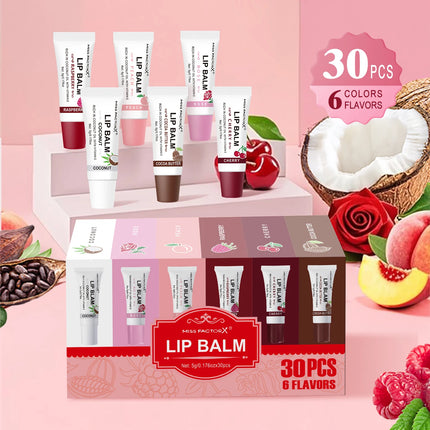 30pcs Lip Balm Set Hydrating and Moisturizing Natural Gloss and Moisturizing Dry Lips Suit Great Gift for Women on Valentine's D