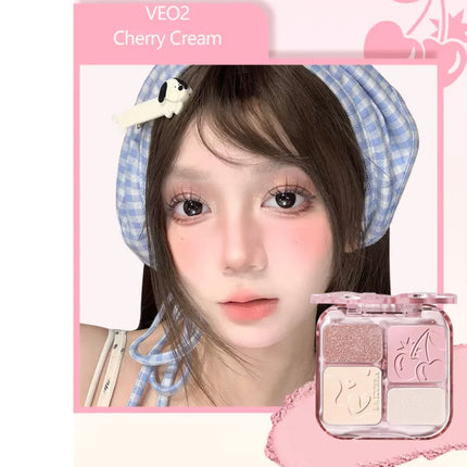 VEECCI 4 Color Contour Palette Powder Matte Shimmer Bronzer Highlighter Brighten  Nude Tones Longlasting Facial  Makeup