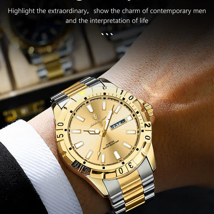 POEDAGAR Luxury Quartz Man Watch Waterproof Luminous Date Week Men Watch Military Stainless Steel Men's Watches Sport Male Clock