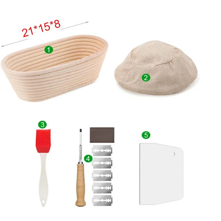 5/8pcs Bread Banneton Proofing Basket  Natural Rattan Wicker Oval Round Dough Sourdough Baskets  Cane Baking Fermentation