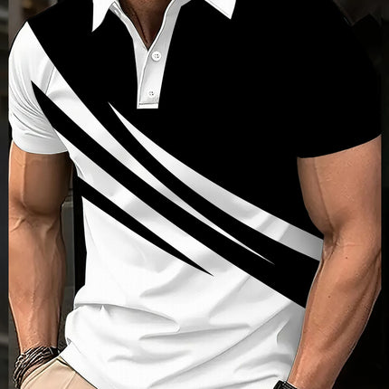 The new men's short-sleeved POLO shirt for summer 2025 features a casual, fashionable and comfortable 3D pattern print