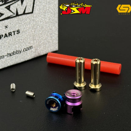 JSM Hobby TITANIUM Battery Grips with bullet plugs 4/5mm