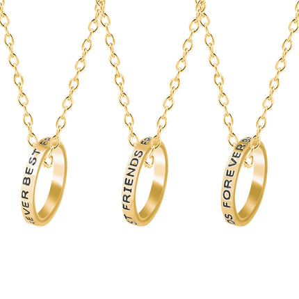 3 Pcs/Set Best Friends Forever Necklaces Round Simple Pendant Necklace For Girls Women Sisters BFF Friendship Jewelry Gift 2025