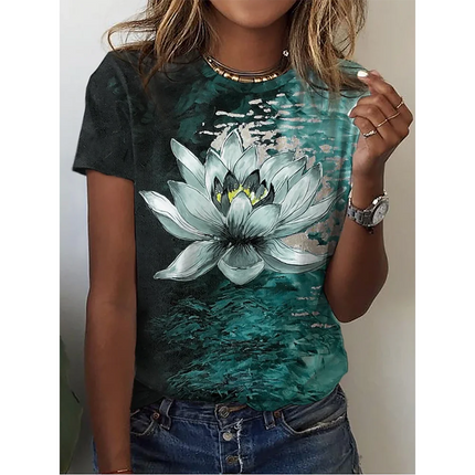 2024 New O-Neck 3d Butterfly Print T Shirt Women's T-shirt Summer Fashion Short Sleeve Tops Oversized Summer Top Female Clothing