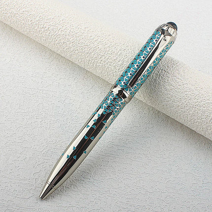 Metal Ballpoint Pen Retractable Signature Pen Crest Style Metal Housing Black Ink Medium Point 0.7mm Smooth Writing