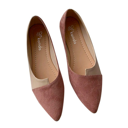 Women Shoes Fashion Splice Mule Flats Pointed Toe Ballerina Ballet Flat Shoe Zapatos Casual Slip On Shoes Mujer Loafers