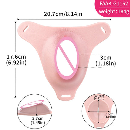 FAAK Silicone Crossdresser Thong Panty Camel Toe Hiding Gaff Shaping Brief Insertable Sexy Fake Pussy Vagina Underwear