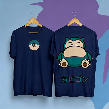 Pokemon Anime Snorlax Printed T-shirt Men's and Women's T-shirt Men's Tops Harajuku Y2K T-shirt 2026 Summer New Tee Streetwear