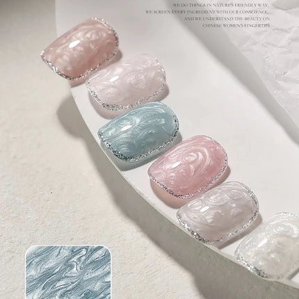 ZH 12ML 8-Color Pearl Shell Thread Nail Gel Polish Long Lasting White Pink Purple Salon Gel Nail Art DIY Solid Gel Polish