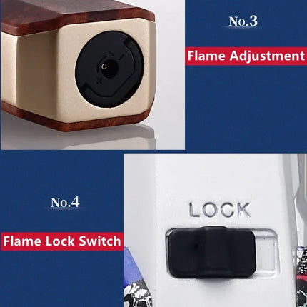 JOBON Metal Outdoor Windproof Turbine Torch Strong Fire Power Blue Flame Straight Butane Gas Lighter Gas Kitchen BBQ Welding