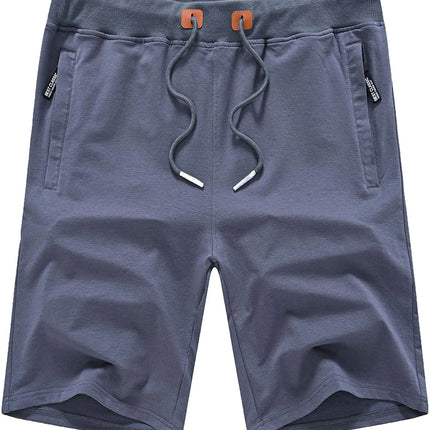 Drawstring Men's Cotton Shorts, Cozy Fit Slim Elastic Sports Shorts Man Casual Running Trendy Sweatpants Male Clothing