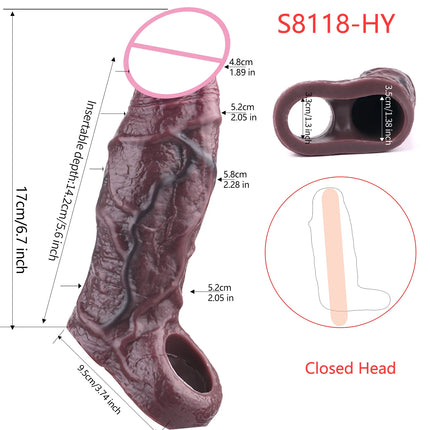 SXXY Close Head Realistic Penis Sleeve Sex Toys for Men Delay Ejaculation Dick Extender For Couples Sex Pleasure Sexshop