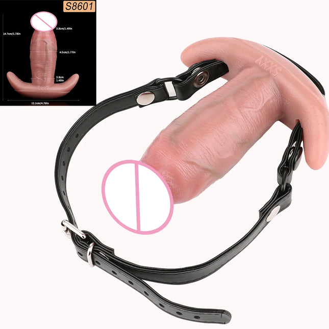 SXXY Wearable Realistic Vibrating Dildo Anal Plug Adjustable Mouth Gag High Quality Adult Sex Toys Intimate Play For Men Women
