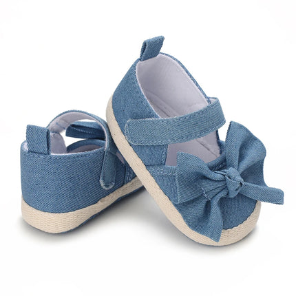 0-18 months cute baby shoes summer small fresh blue bow princess shoes sandals soft and comfortable soles slip walking shoes