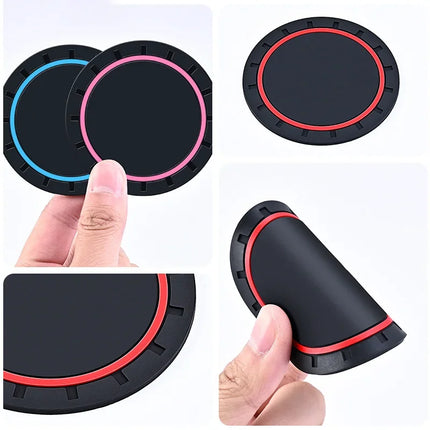 New 2pcs Car Coaster Mats Water Cup Non-slip Pads For Volkswagen GOLF 5 Tiguan Polo Golf 6 Golf 7 Jetta Accessories
