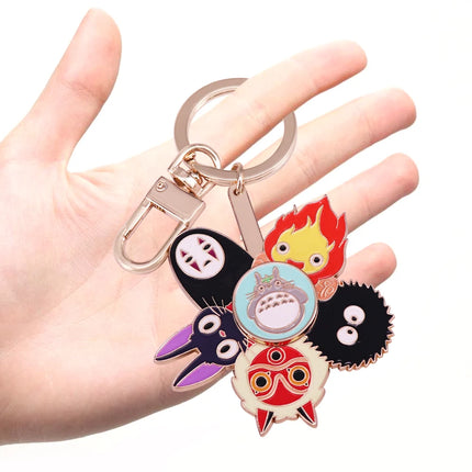Japanese Cute Mash-up Revolving Enamel Keychain