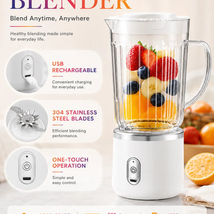 800ml Big Cup Electric Juicer Blender One-Button Operation USB Charging Portable Ice Fruit Smoothie Maker
