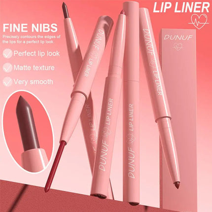 12 Colors Matte Lip Liner Set Long-Lasting Waterproof Lip Pencils with Precise Application Smooth Texture for Defined Lip Contou