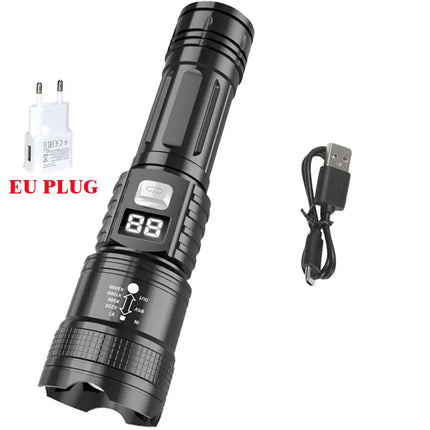 100000LM High Strong Power Led Flashlights Ultra Bright Tactical Flash Light Rechargeable Camping Fishing Defensa Zoom Lantern